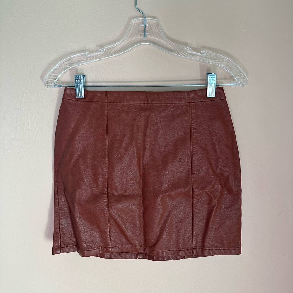 forever 21 burnt orange leather skirt